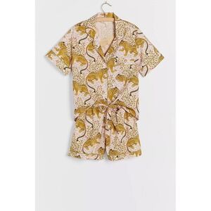Printfresh Cheetah Shortie Sleep Set Pajamas Cotton Short Sleeve Shorts Medium
